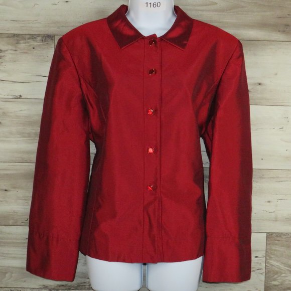 Larry Levine* Women's Long Sleeve Button Down Fully Lined Suit Jacket~ Size 16 - Picture 3 of 12